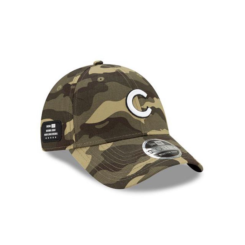 MLB Chicago Cubs Armed Forces Weekend Stretch Snap 9Forty Adjustable (TLL7669) - Green New Era Caps